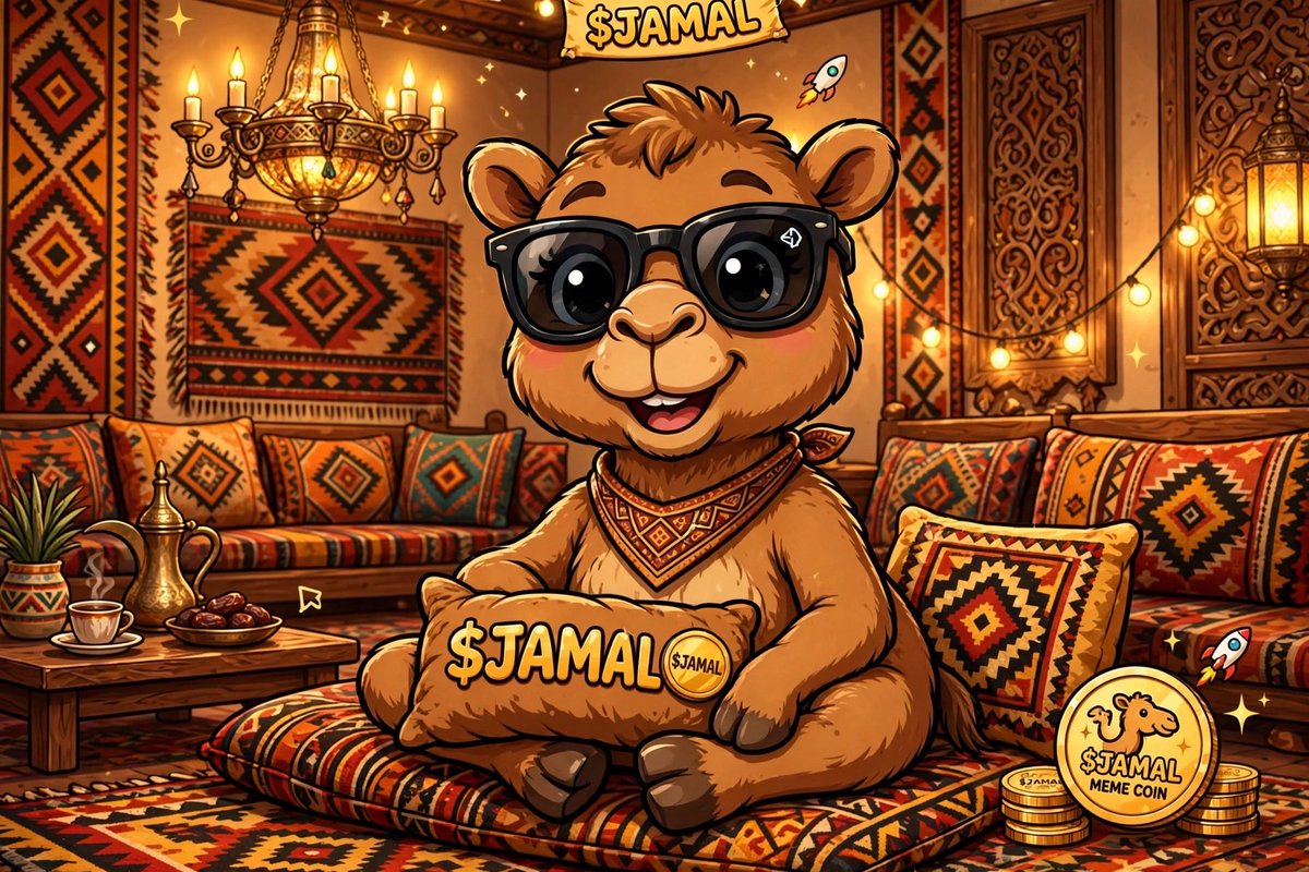 Jamalcoinsol's tweet photo. Good morning $JAMAL fam ☀️🐪

Early camel gets the pump. Sipping gahwa and waiting.

You up? 👇☕️

#JAMAL #Solana #MemeCoin https://t.co/tbdZiWnNSw