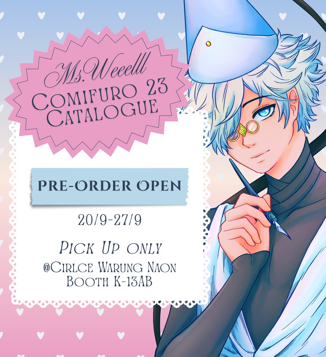 ms_wlll's tweet photo. [🔃&amp;💙are much appreciated!] 

My #CF23 catalogue is finally open!!
🗓️PO period 20-27 Sept 2026
🎁Pick-up only at Circle Warung Naon
📍Booth Number K-13AB
💝Fandom: Witch Hat Atelier
🔗https://t.co/2lKE12LvMD

#comifuro23 #cf23 #cf23catalogue #witchhatatelier #wha https://t.co/UcWhvCDHQy