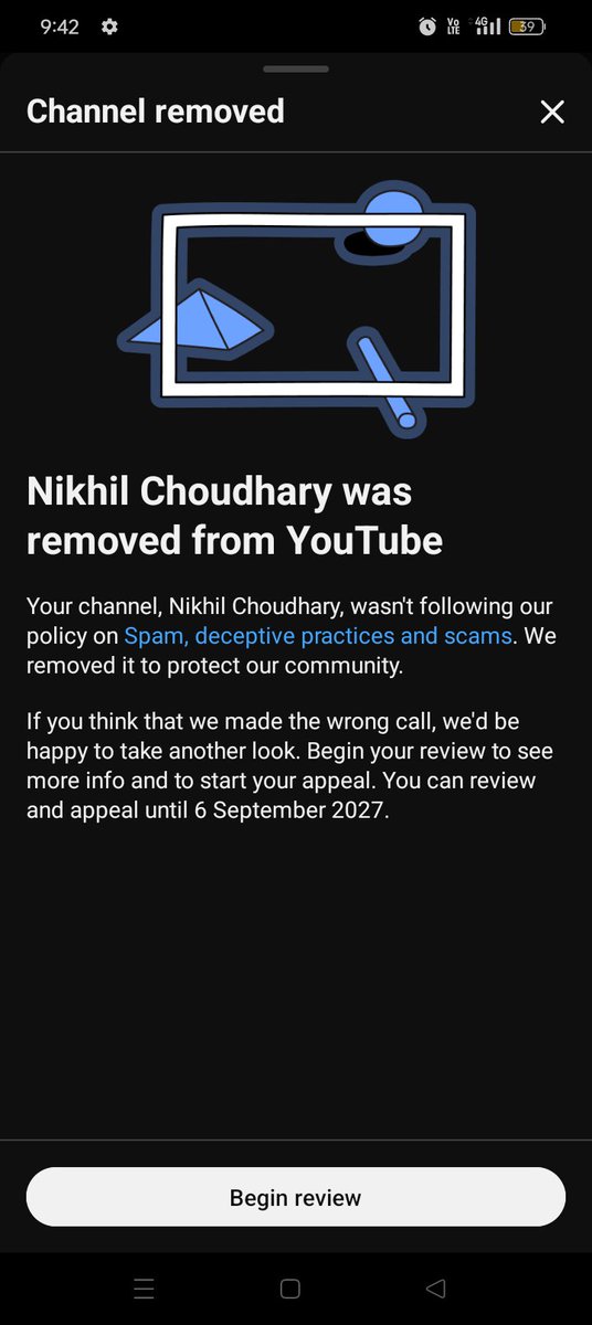 DiyaParmar13's tweet photo. Hello @TeamYouTube,my channel was terminated for"Spam, deceptive practices and scams."My first appeal was rejected,but I believe this may be a mistake.I create original Vlogs,Challenges &amp; Entertainment videos.Please conduct a manual review of my channel.I have genuine evidence. https://t.co/pMpHb00K3x