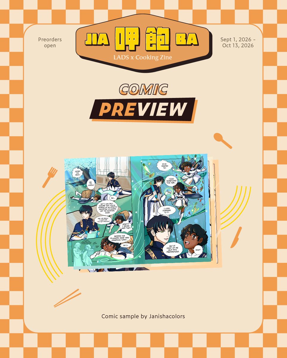 sfbaylads's tweet photo. 🍽️ Jia Ba: a LADS x Cooking Zine 🍽️

There’s nothing like coming home from work and eating great food, especially sharing a meal with your loved ones.

Comic sample by @JanishaColors https://t.co/ezCZ0ZRRfb