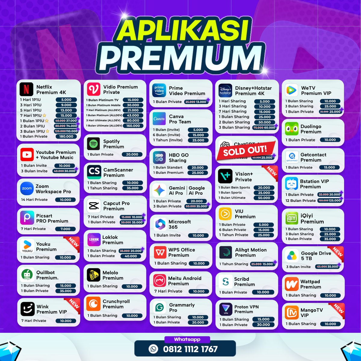 itskindyyy's tweet photo. [APLIKASI PREMIUM &amp; TOP UP GAME]

✅ Full garansi
✅ Trusted, cepat, murah!
✅ Untuk top up game bisa langsung cek https://t.co/HyYGgXkHVt

📌  Wa: https://t.co/I9aBfBpgnd

Yuk langsung whatsapp aja dijamin fast respon😉

#zonauang #zonajajan #wtb #bealanja #zonauangㅤ https://t.co/QYImWZgKoD