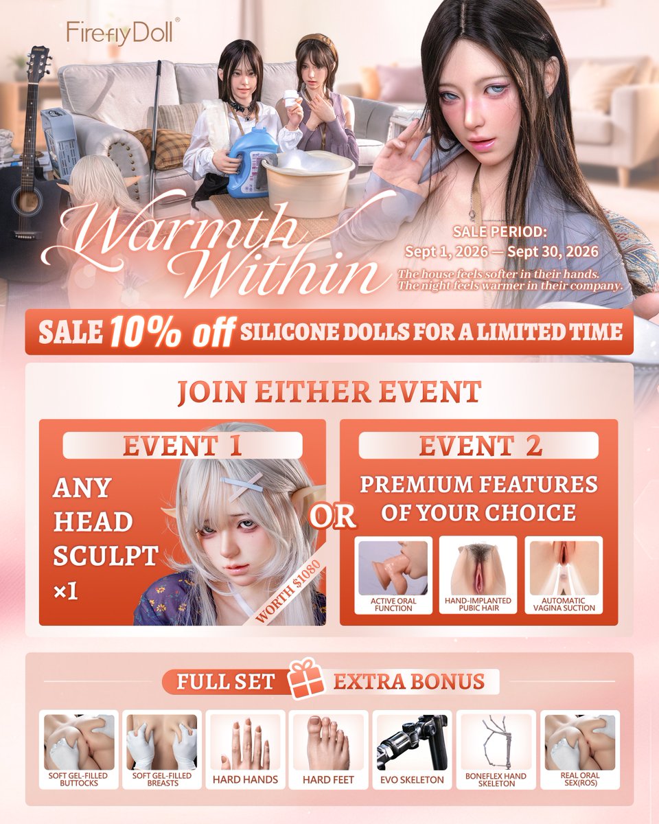FireflyDoll_2's tweet photo. 🛒All doll orders come with a free bonus for you to choose.
🎁 Grab your favorite head sculpt OR get all 3 premium features, completely free.
⚠️There is no set deadline . This deal could vanish anytime with no warning.
⌛️Secure your bonus before it’s gone!
#fireflydoll #doll https://t.co/UfYRy3rfUx