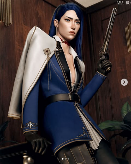 axl99's tweet photo. The first time I did a modern AU Arcane Caitlyn fashion collab with _ama_roo https://t.co/f0rkOB7oWm