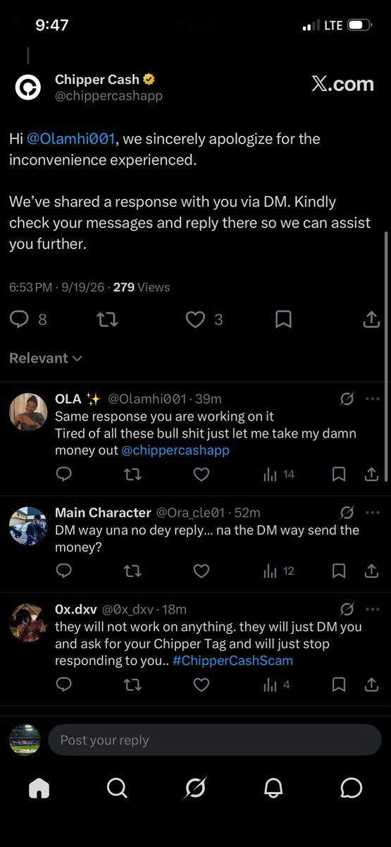 Khalipha_95's tweet photo. @chippercashapp @chippercashapp @chippercashapp same thing thousands of customers are complaining of. https://t.co/yuCSyI9TWe