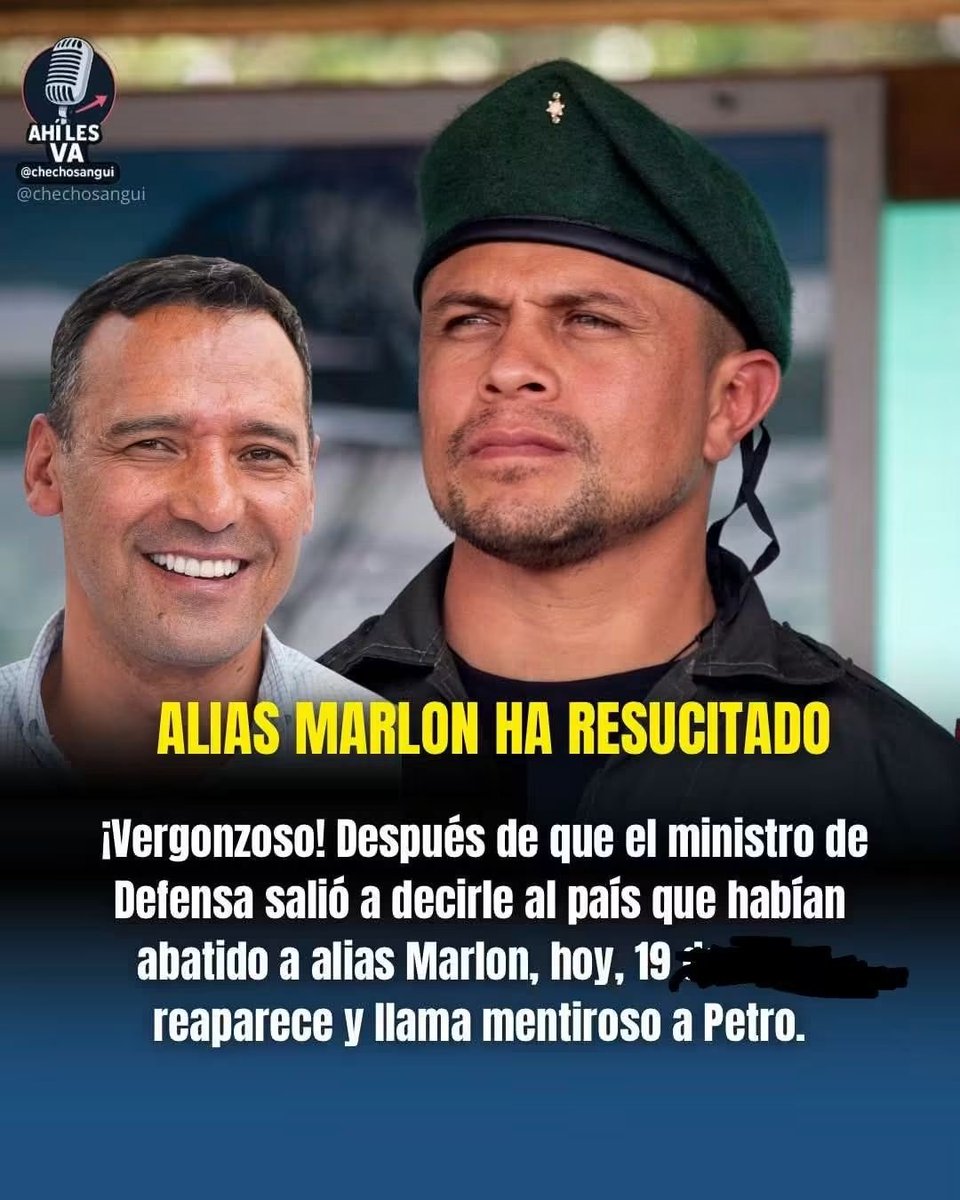 Mariano_OspinaP's tweet photo. RESUCITAN LOS TERRORISTAS NARCOCOMUNISTAS
El ex ministro de Defensa del régimen petrista había dicho que ellos habían dado de baja al peligroso narcocomunista alias "Marlon", y él por lo visto se había ocultado   en Venezuela.
Afirmo el terrorista "ese gobierno anterior no eran más que unos mentirosos"