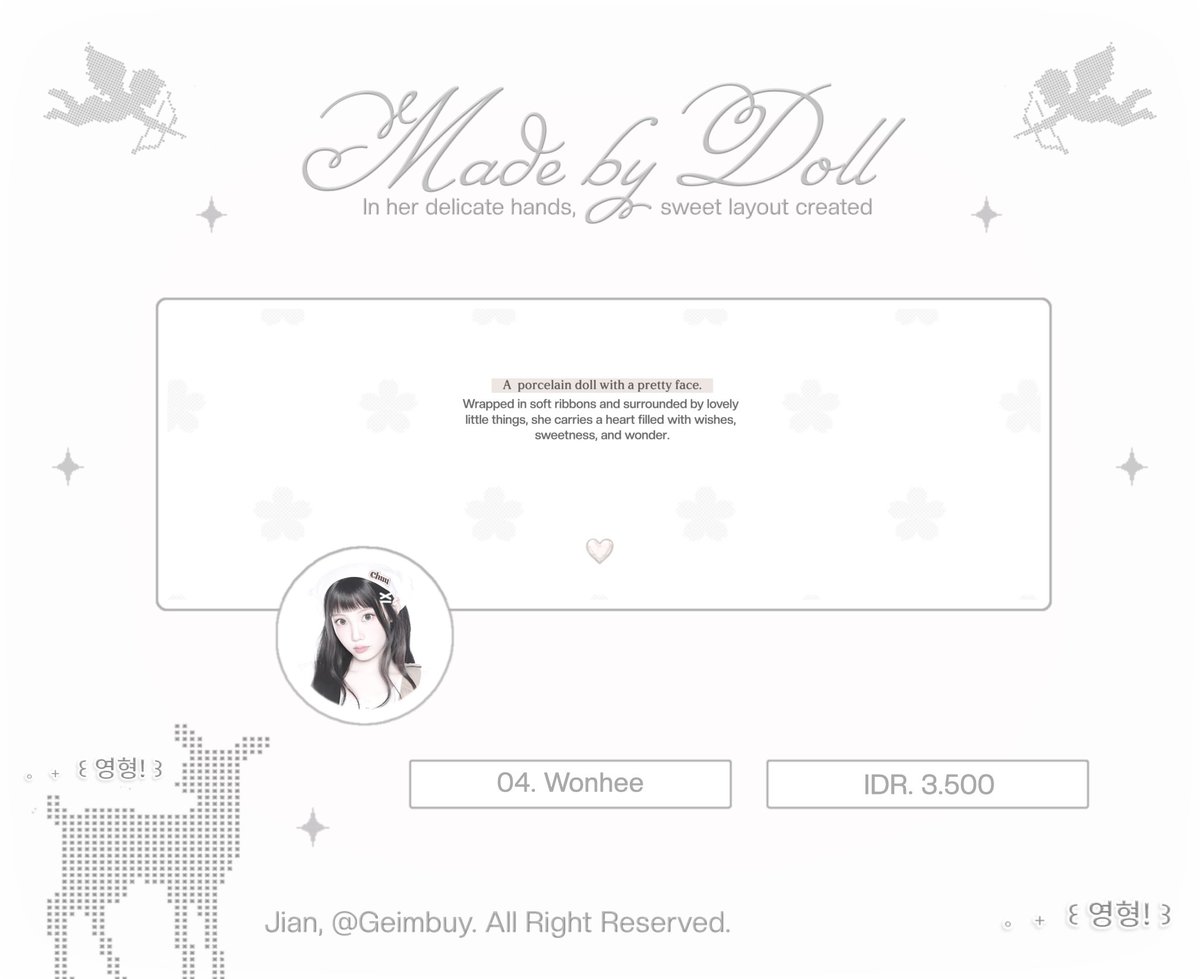 Geimbuy's tweet photo. ㅤㅤ
help repost, thankyou so much.  

halo, aku bawa 30 layout ready stock simple seperti di bawah. IDR 3.500, free retext, get ava png. take di dm atau tele, dengan sebutin nomer layout nyaa. scroll for more chara. ♥︎

———   #bealanja  #zonauang 
ㅤㅤ https://t.co/qmFJnR0Nho