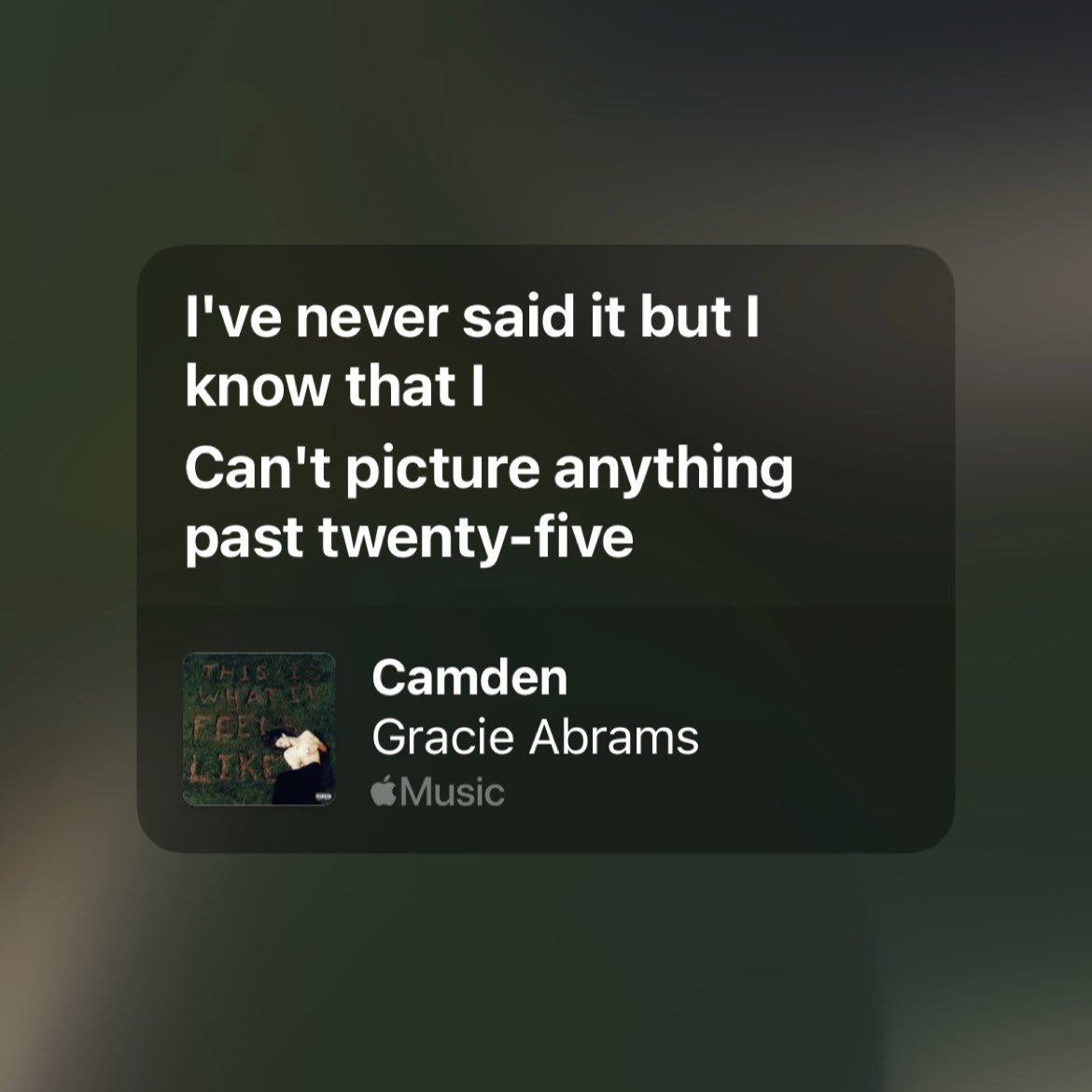 abramcss's tweet photo. i physically can't stop listening to camden by gracie abrams and that's my why. https://t.co/4aXeQJNHJv