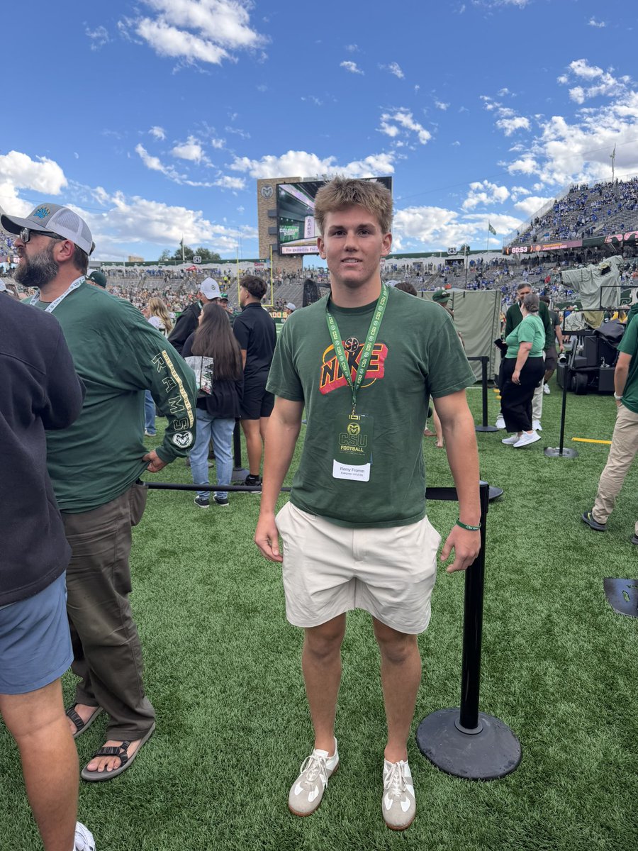 RemyFromm52's tweet photo. I had an amazing time visiting CSU today, thank you @Coltonts12 for inviting me! Also thank you @CoachMaggitt38 for taking time to talk to me. I hope to be back soon! @CoachMVP08 @sinjen66 @cpst95evg @CoachSintim https://t.co/DIBHbEff4D