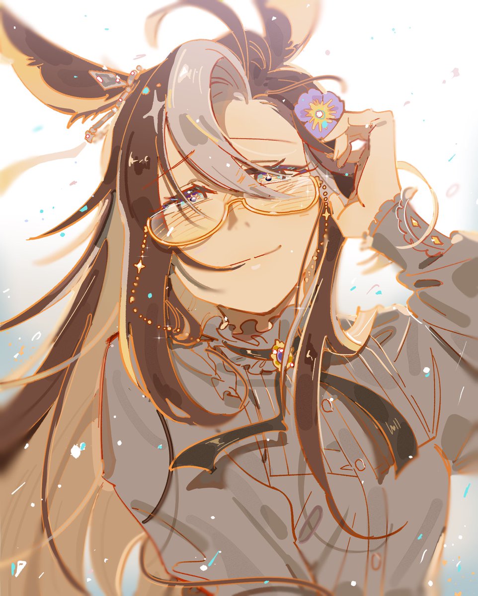 AsianessPride's tweet photo. I’m back again with an ever beautiful artwork from @yachi_chann~ ❤️

Look at Jani, her sweet smile, her gentle eyes, the soft warm light… 🥰 

Morning glory 🌺 are often linked to love, affection, and mortality and it reminds me of her eyes 

#DreamJourney
#ドリームジャーニー https://t.co/Oh3bxeLrU5