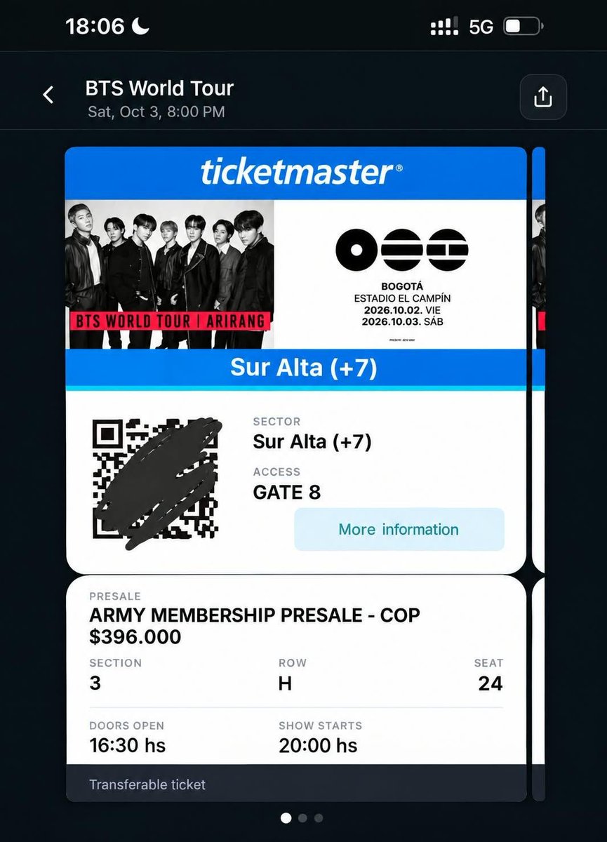 andrea09l's tweet photo. Holii estoy vendiendo 3 boletas para el concierto de Bts por motivos personales no
puedo ir
3 de octubre
Occidental Baja
1.00,000cada una
#BoletasBTS #ARMYColombia https://t.co/wsXxBU14Po