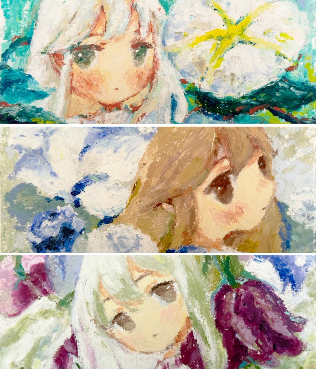 kisekaree's tweet photo. I’m participating in this exhibition 🧡

The theme this time is “The weight of a dream”, portrayed by a girl and oversized white flowers blooming alongside them.

Please refer to @shirokane6c for more information.
🌱 https://t.co/uNzApVET11