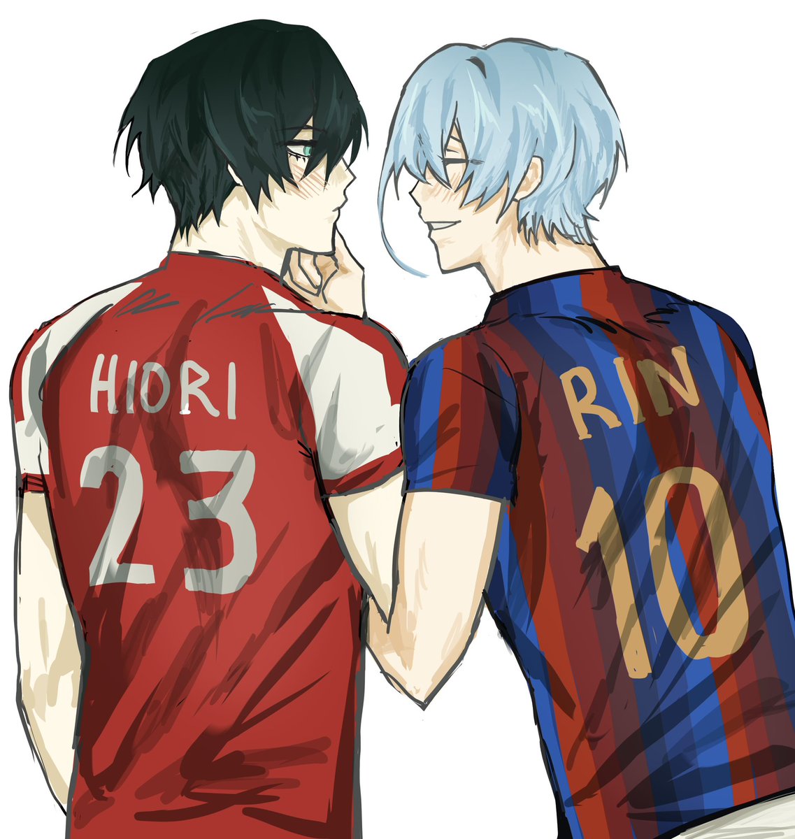 _cyyrin's tweet photo. swapping jerseys  #rnho #hiorin https://t.co/mRdr6ivO05