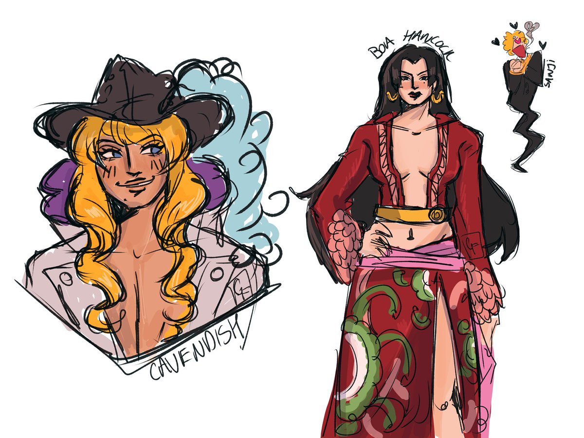 CountFreakulla's tweet photo. Cavendish for @poisionberriez and Boa + Sanji fer @EepyEwpert 😛 https://t.co/VPz4sPkjYT