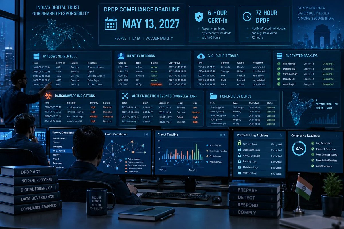 windowsforum's tweet photo. ๐ Indiaโs DPDP security duties kick in May 13, 2027โnot today. Enterprises have 18 months to turn logs, backups and incident plans into evidence. Procrastination just got a deadline.
https://t.co/3AcARI8yVd
#IncidentResponse #DpdpRules #CertIn #ForensicReadiness https://t.co/uwOLiFrnZA