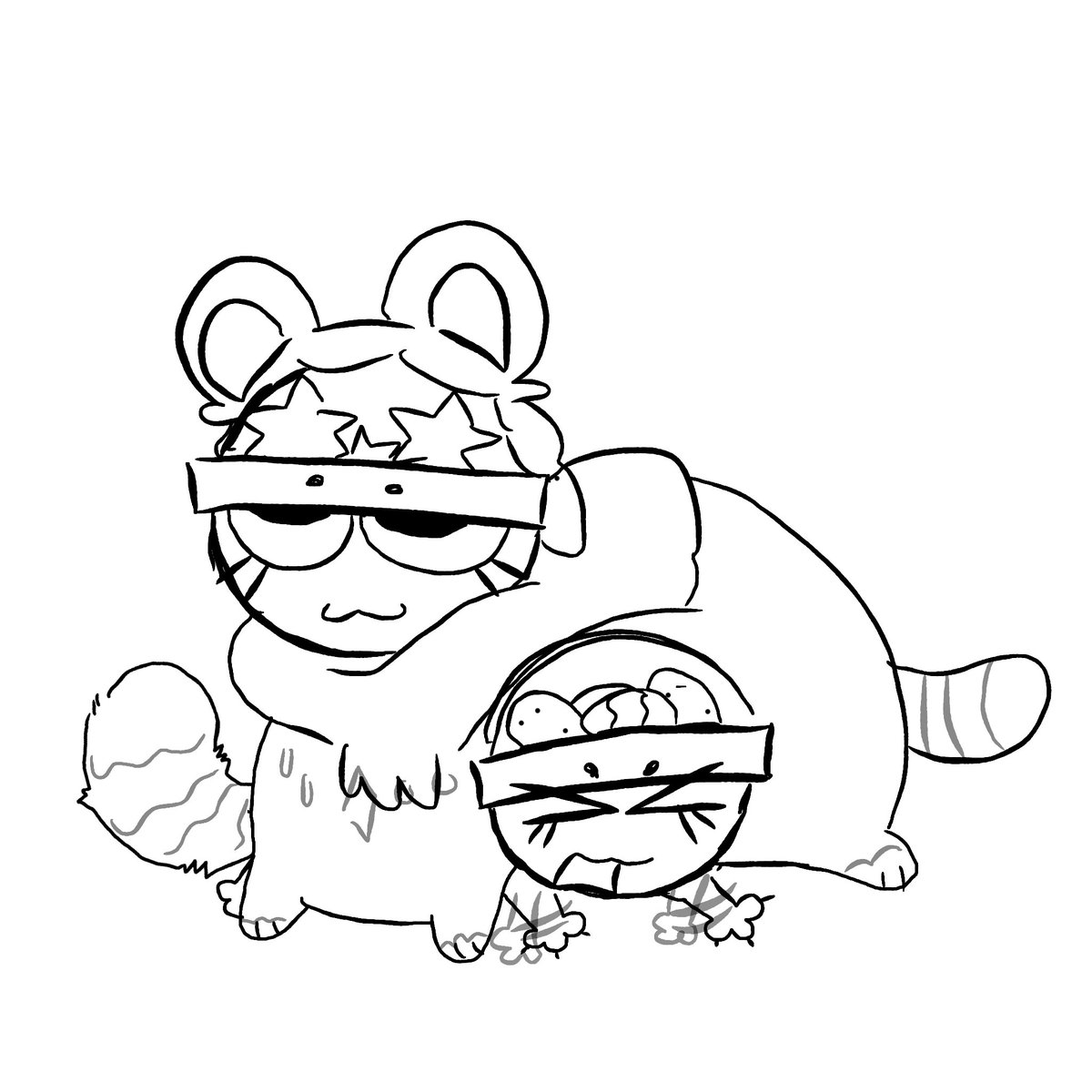 TopBond12's tweet photo. [My buddy proplr told me to draw these]

Apparently wish bear Gigi creature likes to be a meany and squish the others cause there smaller than her 🥺 

(Big fatty mic fatty) https://t.co/4xPTOXslIy