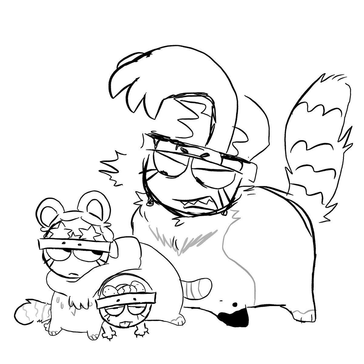 TopBond12's tweet photo. [My buddy proplr told me to draw these]

Apparently wish bear Gigi creature likes to be a meany and squish the others cause there smaller than her 🥺 

(Big fatty mic fatty) https://t.co/4xPTOXslIy