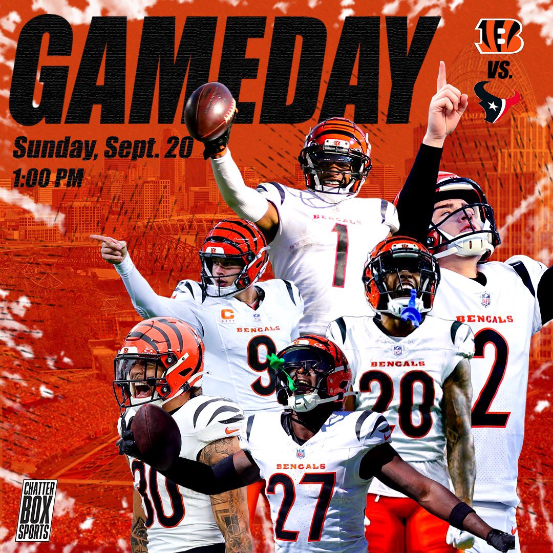 CBoxSports's tweet photo. ITS GAMEDEYYY!!!

The Bengals head down to Houston to take on the Texans in week two! https://t.co/fAEdWXo6aT