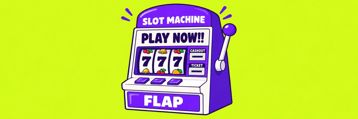Slot7_FLAP's tweet photo. Flap首个金库内置老虎机，区块哈希开奖，绝对公平公正公开，奖池+销毁，币价螺旋上升。

一杆 8,000 枚 $Slot7，装填时打进 0x…dEaD 永久销毁；一匣 1–100 杆，只收 gas。筹码要买来烧，买入交税，烧掉不退。装填后下一个区块的哈希定结果，合约经 EIP-2935 在链上读取；转轮停在哪完全在链上结果，公开可追溯。

每杆独立开奖：
一对 10% 爆出奖池 0.06%
三樱桃或三柠檬 1.5% 爆 0.25%
三铃铛 0.5% 爆 1%
三钻石 0.2% 爆 4%
777 0.05% 爆 15%。

满匣 100 杆平均拿走奖池约 3%，777 约二十匣一匣（按赔率表推算）。

BNB 开奖时逐杆从剩余奖池直接付到钱包，基数取开奖时与装填时的较小值。

One pull costs 8,000 $Slot7, burned for good at 0x…dEaD. A load is 1–100 pulls. No BNB fee, only gas. The size is a door on the pool: chips are bought and burned, so farming it costs your own money first. The hash of the next block after you load decides, read on chain through EIP-2935. That block does not exist when you load; the outcome is the same whoever reveals. The symbols sit on chain; the page only replays them.

Each pull rolls alone. Any pair: 10%, pays 0.06% of the pool. Three cherries or lemons: 1.5%, pays 0.25%. Three bells: 0.5%, pays 1%. Three diamonds: 0.2%, pays 4%. 777: 0.05%, pays 15%. 12.25% of pulls pay. A 100-pull load averages about 3% of the pool and hits a 777 about 1 load in 20 (modelled from the table). Hits pay BNB to your wallet at reveal, pull by pull from the remaining pool. The base is the smaller of the pool at reveal and at load.