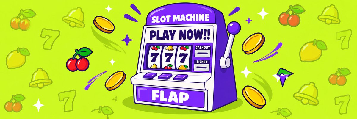 Slot7_FLAP's tweet photo. 🎰🎰🎰

烧 8,000 枚 $Slot7 拉一杆，777 一杆爆奖池 15%。

Flap首个内置税收金库里的老虎机。三个实体转轮，五种图案，一根拉杆，中了硬币从托盘喷出来，代币金库页面直接玩。

烧的是币，吐的是 BNB。规则全写在合约里 🎰

Burn 8,000 $Slot7.  Pull once. A 777 pull pays 15% of the pool. 🎰

The Slot Machine is a 3D cabinet inside $Slot7  tax vault on BNB Chain. 

Three reels, five symbols, one lever, played on its vault page.

Tokens go in the slot. BNB comes out the tray. 🎰