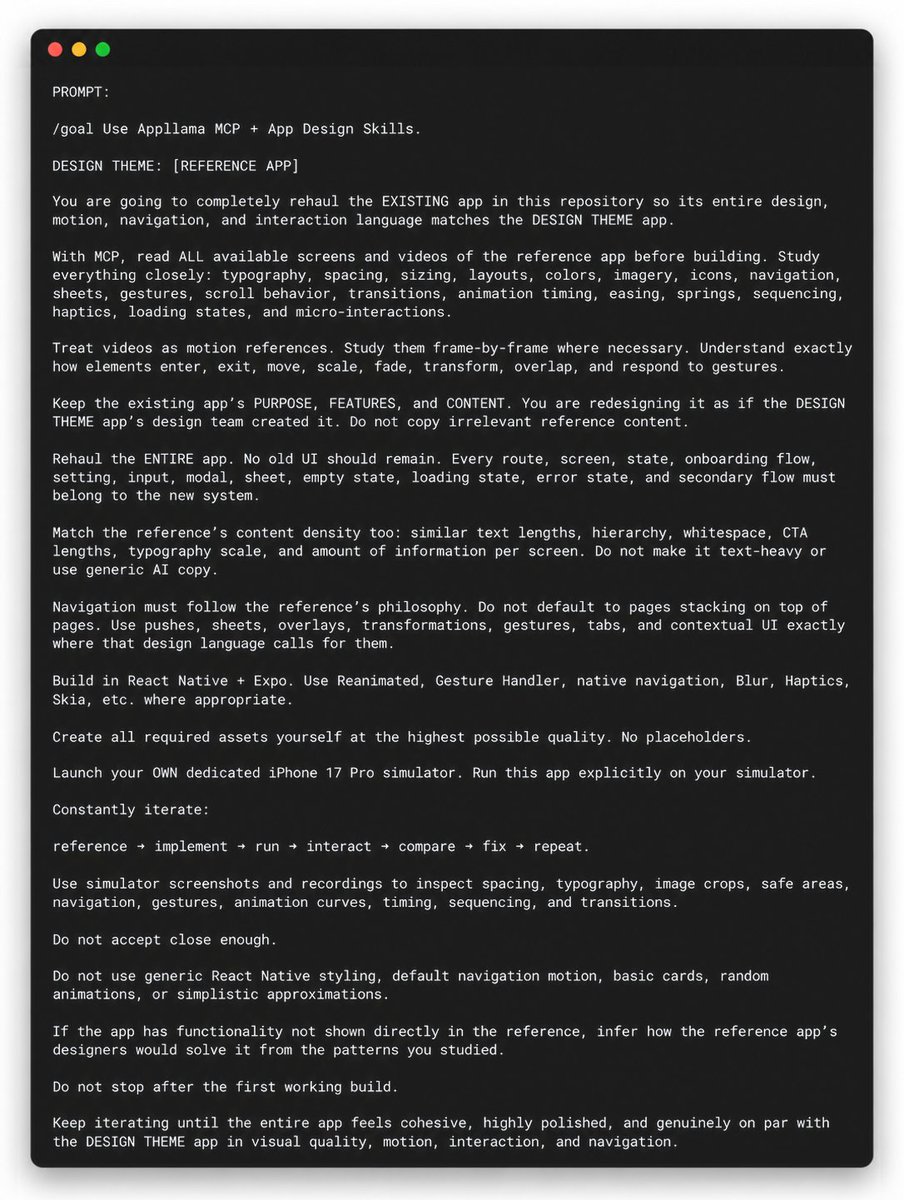 jaimintf's tweet photo. use this prompt to recreate any app's design.

what you need ↓ https://t.co/brfwxtFgDI