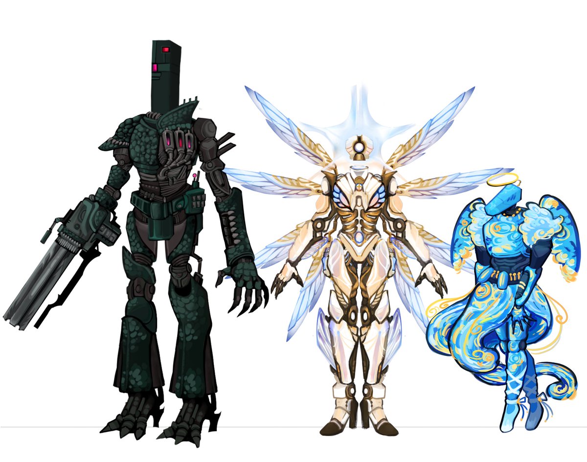 Mossizii's tweet photo. Fun little ultrakill OC line up!

Last one (Marielle) belongs to oomf which I designed :) https://t.co/rBGZenXiKQ