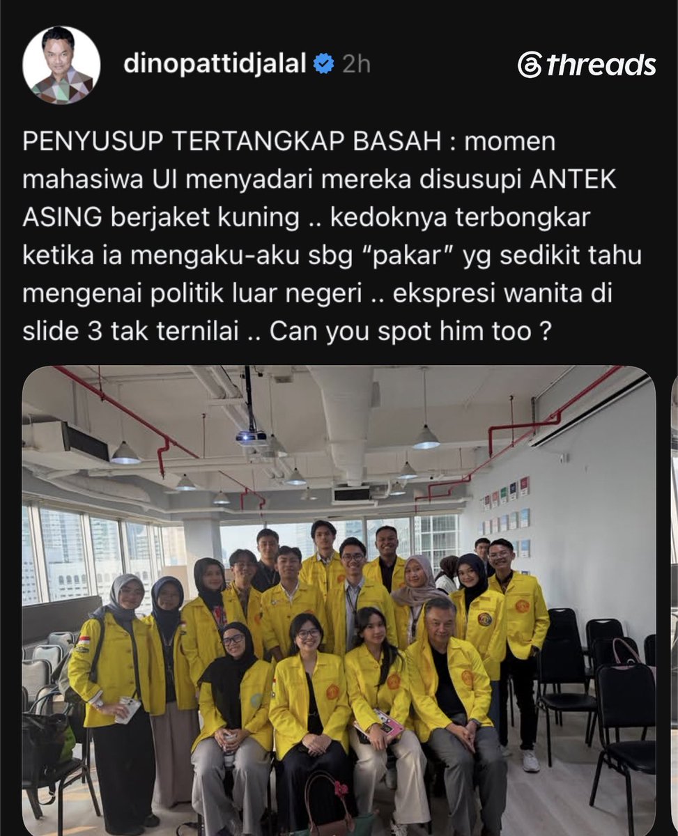 TxtdariHI's tweet photo. Awas dikatain Goblok nanti pak  @dinopattidjalal 🙏🏽 https://t.co/8J3dvSe4Eh