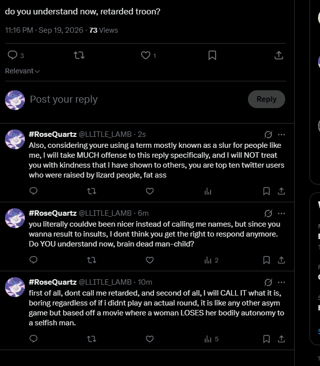 LLITLE_LAMB's tweet photo. I will not tolerate being called a retard, i will not tolerate being called ANY insult. Normalize treating others how they wanna be treated, I just wanted to share 🩷🩷 https://t.co/HcELSyHBzT
