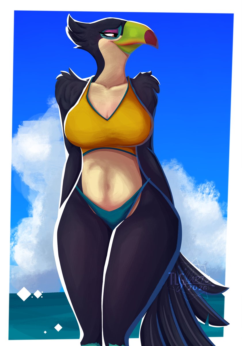 TLG_Arts's tweet photo. Alguien pidió... Una Eva? 🖤✨🫦

#art #digitalart #artedigital #rio #riomovie #furry #FurryArt #AnthroArt #FurryArtist #BirdArt #Drawing #beach https://t.co/9hk3VMMYXg