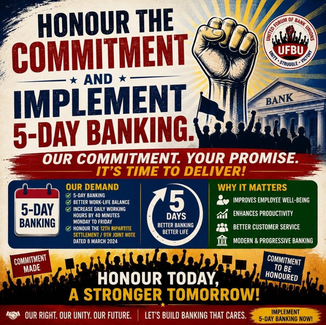 vignesh8392's tweet photo. Respect the contribution of banking employees. Support a sustainable five-day working week.
#5DayBankingNow #FBOIOA
@DFS_India @PMOIndia @nsitharaman @nsitharamanoffc @FinMinIndia https://t.co/rAj3gRT5kr