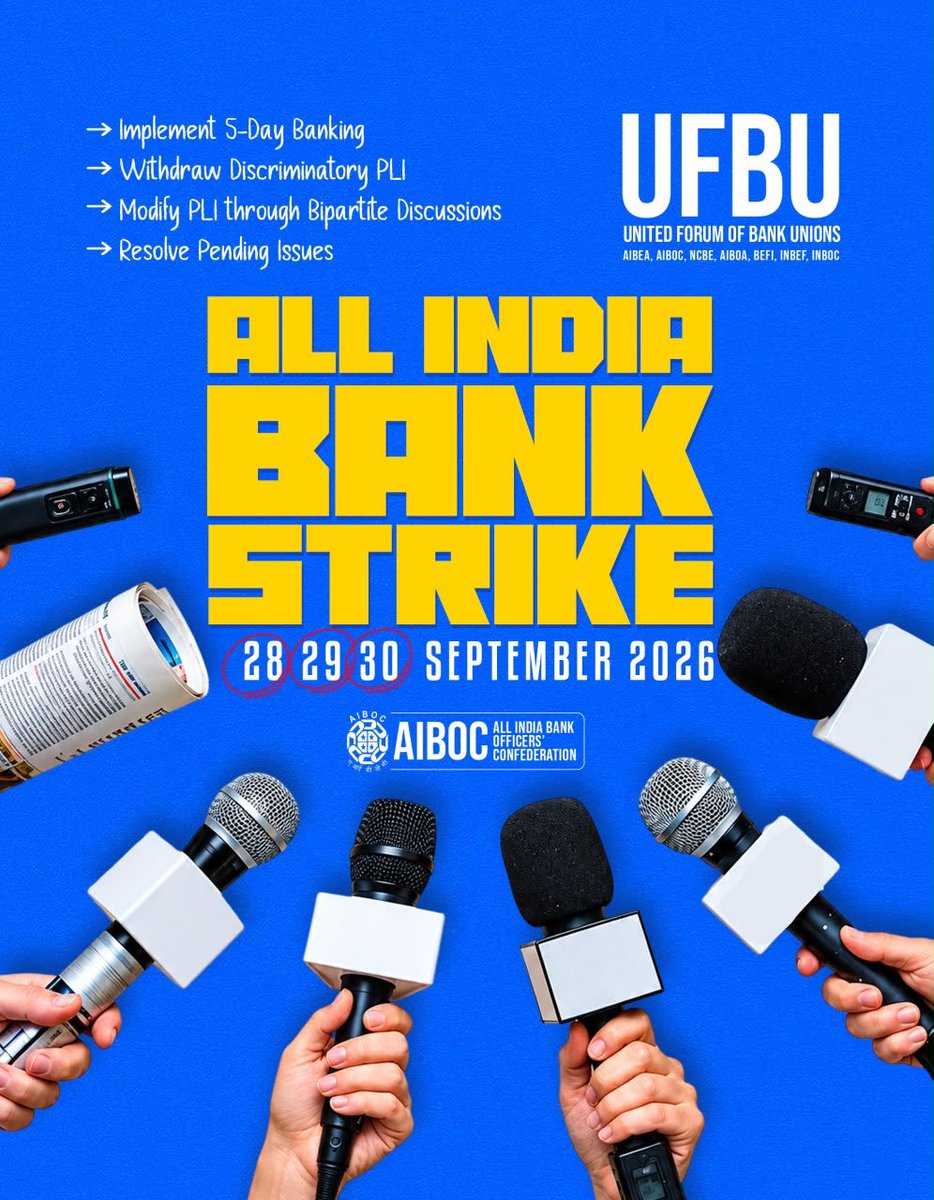 ViralkumarVirus's tweet photo. Silence was our *Patience* &amp; Strike is our *Answer*
28-29-30 September…!!
We Strike..!!
#UFBU
#AIBOC #5DayBankingNow https://t.co/ywcayTtD4D