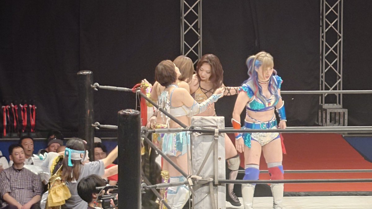 GiantsJarvey's tweet photo. #プロレス観戦 真っ最中
2026.9.20 マリーゴールド後楽園
セミ(第8試合)
#桜井麻衣 #翔月なつみ #山中絵里奈 #越野SYOKO. 
vs
#野崎渚 #松井珠紗 #ミラ・シュミット #アリア・ジェームズ

#pw_mg #D_Revo https://t.co/qvY2Nlxkz5