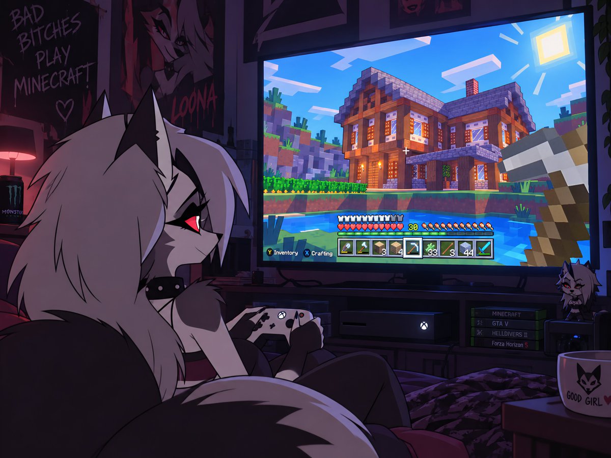 LuverOfLoona's tweet photo. Loona plays Minecraft??? https://t.co/aJDOxKsa2P