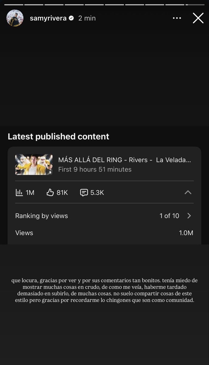 aleiyt_11's tweet photo. me acuerdo cuando dijo que este documental estaba pensando para su comunidad por lo que duraba y porque mostraba muchas cosas de su día a día pero que increíble que no han pasado ni 10hrs y ya lleva 1millon de vistas,QUE FELICIDAD https://t.co/h4Pf8Gjhx9