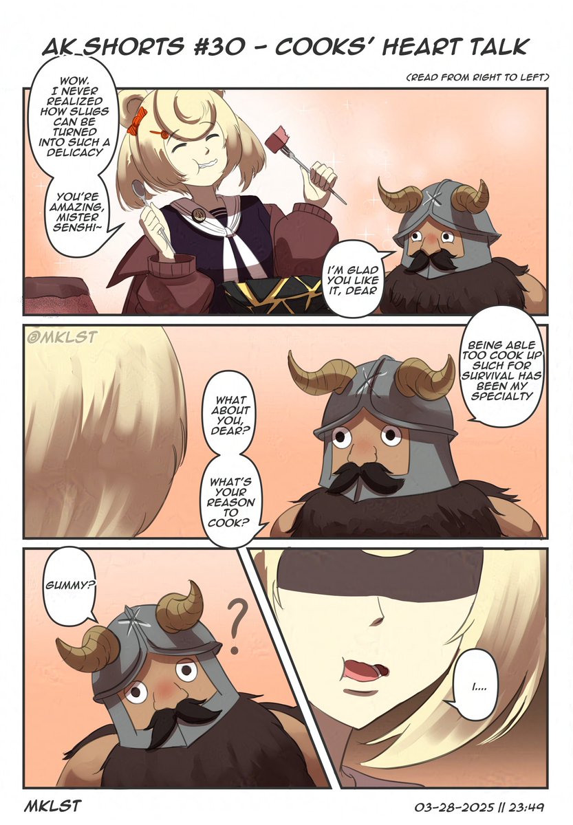 MIKOLLUST's tweet photo. New Ursus event reminded me of the Dungeon Meshi AK Shorts I made last year.

Lada and her friends really went through a lot..... https://t.co/1cd7oNNm7k