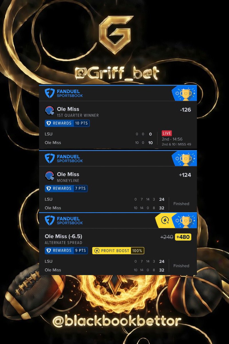 Griff_bet's tweet photo. It was always Ole Miss 🏈 
Join @BlackbookBettor free trial link in bio 
#GamblingX #bet #HottyToddy #NCAAF #HYDR https://t.co/VYnhZNEZHm
