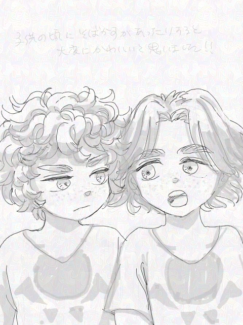 endyeema's tweet photo. フォルダ整理ついでに二年半前のお絵かきを見てたら私向けすぎて感謝してしまった。過去の私、ありがとう。
そう、LOM男主くんも子供の頃に雀斑があるといい。分かるよ私…。（自給自足の茶番）
今は脳内だと女主人公が一年くらい年上、身長は10代半ばから男主人公に追い抜かれていくイメージ。 https://t.co/Y0SQ0ouymW