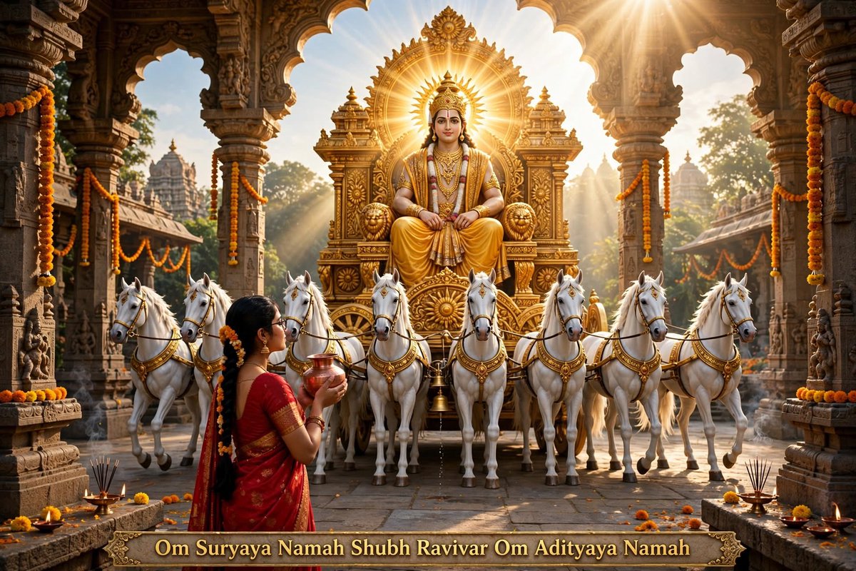 Madhvi1234567's tweet photo. ॐ सूर्याय नमः
ॐ आदित्याय नमः
ॐ दिव्य सूर्य नारायणाय नमः

जपाकुसुम संकाशं काश्यपेयं महाद्युतिम्।
तमोऽरिं सर्वपापघ्नं प्रणतोऽस्मि दिवाकरम्॥

सूर्य देव की कृपा से जीवन में प्रकाश ही प्रकाश हो,
स्वास्थ्य, सुख, समृद्धि और शांति का वास हो 🌻
रविवार का दिन मंगलमय हो,
#SuryaUpasana https://t.co/gxDa4yNZib