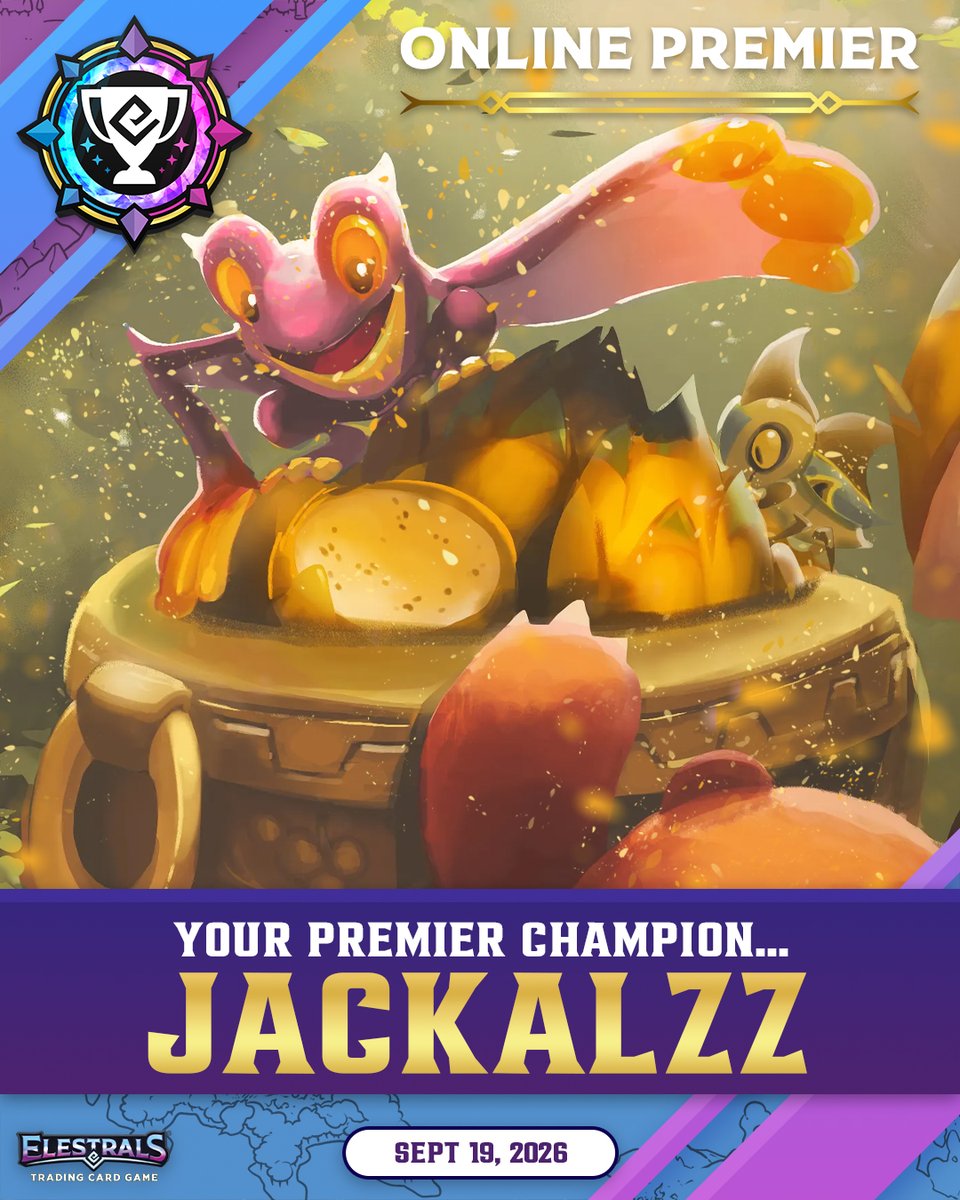 Elestrals's tweet photo. Congratulations to our September 19th Online Premier Champion, @AniPhreak  winning with Champions of Dionysus, with a 💫Stellar Blinged Deck!🎉 

#PlayElestrals https://t.co/eXnDTHOZ4z