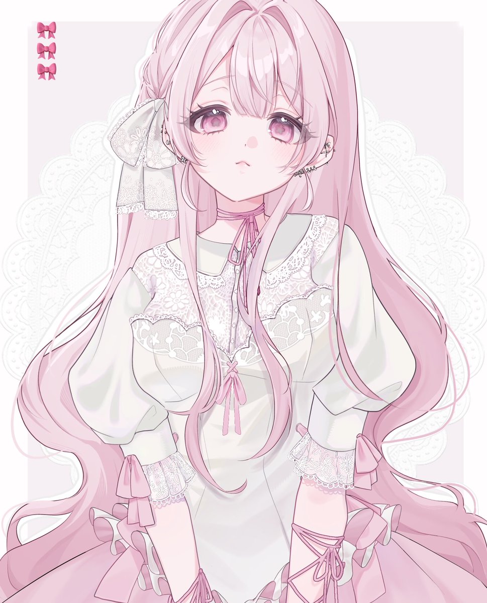 mo_mo_ka___'s tweet photo. うちの子かわい〜🎀🎀🎀
#イラスト　#oc https://t.co/cH96HALXsC