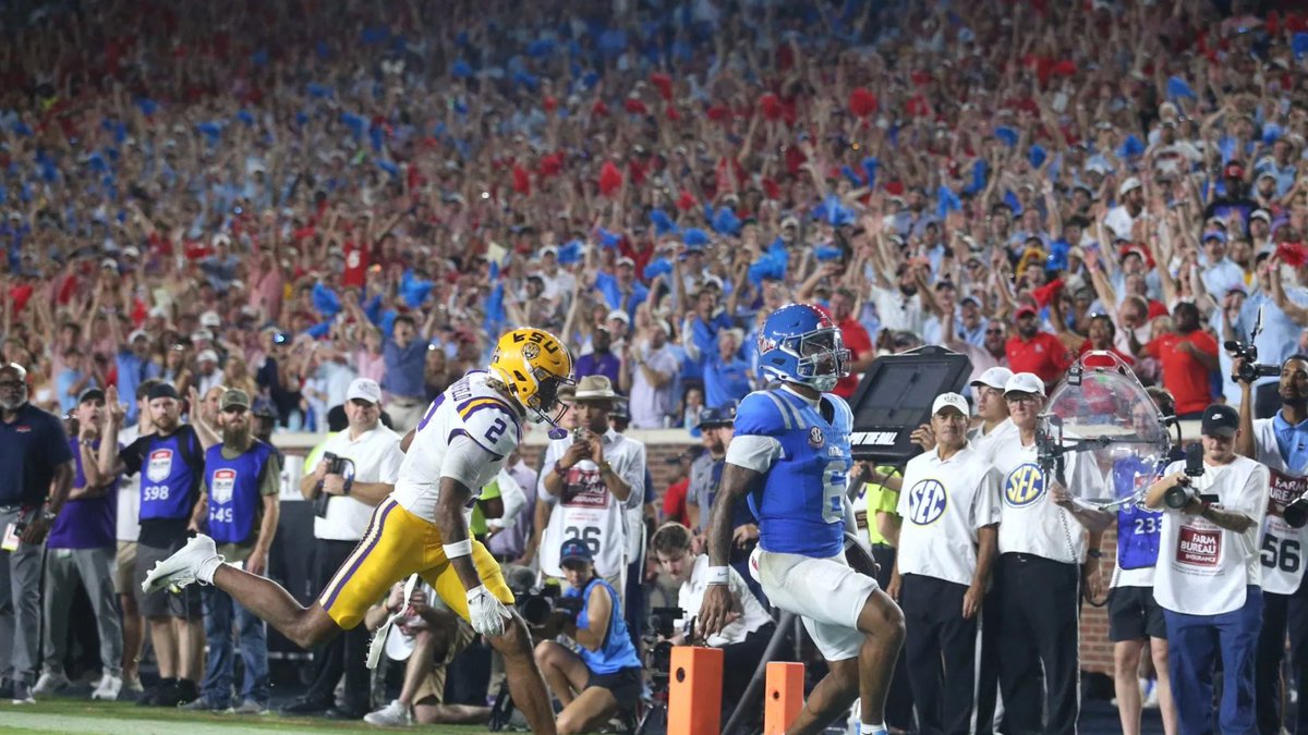 achristovichh's tweet photo. It was all about Lane Kiffin-until it wasn't.

The name on everyone's lips now: Trinidad Chambliss, who started in Division II and sued the NCAA to play this year.

"I’m so glad everyone is getting to see the next episode of the Trinidad Chambliss story." https://t.co/rZ69vAPNpt https://t.co/YzfjlQgYjv