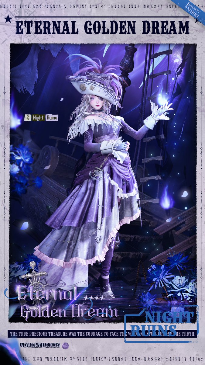 InfinityNikkiEN's tweet photo. ♾️Whimsical Wardrobe | Eternal Golden Dream
>> Main Attribute: Elegant

Legend says the "Eternal Golden Dream" sleeps deep within Heaven's Reach. Adventurers from afar follow the whispers on the wind into the mysterious labyrinth, where the precious treasures may lie in the depths of that radiant dream.

💰️ Outfit Ability
Gold-Hunting Wind: Whimsicality: Dust and smoke billow as golden light rains down. The true treasure lies not in the gold itself, but in the courage to keep moving forward in search of it.

💰️ Outfit Details
The outfit Eternal Golden Dream can be evolved into Eternal Golden Dream: Night Ruins. Fully glow it up to obtain Eternal Golden Dream: Faint Echoes.

💰️ Event Duration
After the Version 2.10 update on September 23, 2026 – October 29, 2026, 12:49 (UTC-7)

💰️ Resonance Rules
During the event, use Revelation Crystals or Limited-Time Revelation Crystals]to resonate in "Gilded Judgment." Every 10 Resonances guarantees one 4-star or higher piece, and every 20 Resonances guarantees one 5-star piece.
Note: Some makeup shown in the image is for reference only. The outfit's actual presentation may vary in the game.

——
➤ Infinity Nikki Version 2.10 The Feather of Justice launches globally on September 23 (UTC-7)!
➤ Download Now: https://t.co/soaPebzlY9
➤ Join us on Facebook Group: https://t.co/rabLOeX3ac
#InfinityNikki
#TheFeatherofJustice