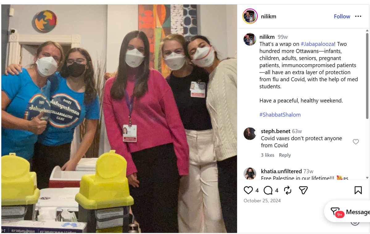 MakisMedicine's tweet photo. "Dr. Nili Kaplan-Myrth is a hero of the pandemic"

She injected hundreds of infants and pregnant women with toxic, DNA contaminated, cancer causing COVID-19 Vaccines - and kept the vials as trophies.

Read that again. 

She injected hundreds of infants and pregnant women.

Then boasted about it on Instagram.
This is  how much your doctors hate you.