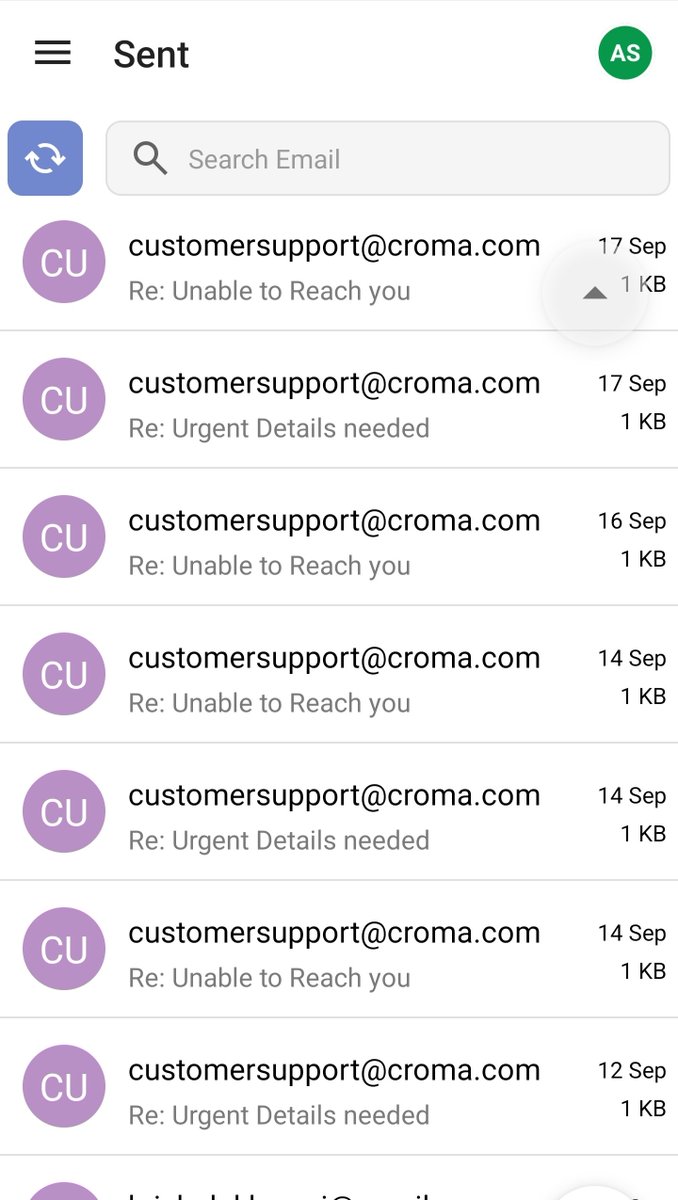 A_Grouchy's tweet photo. @cromaretail Really doubtful.. you guys are HARRASSing and not customer friendly service.. PFA screen shot of the numberod email I've responded to yours.. this is just a lil snapshot.. hve recorded since last 6 mths . still the service of our social service organisation has not been done https://t.co/gui8hRb5EI