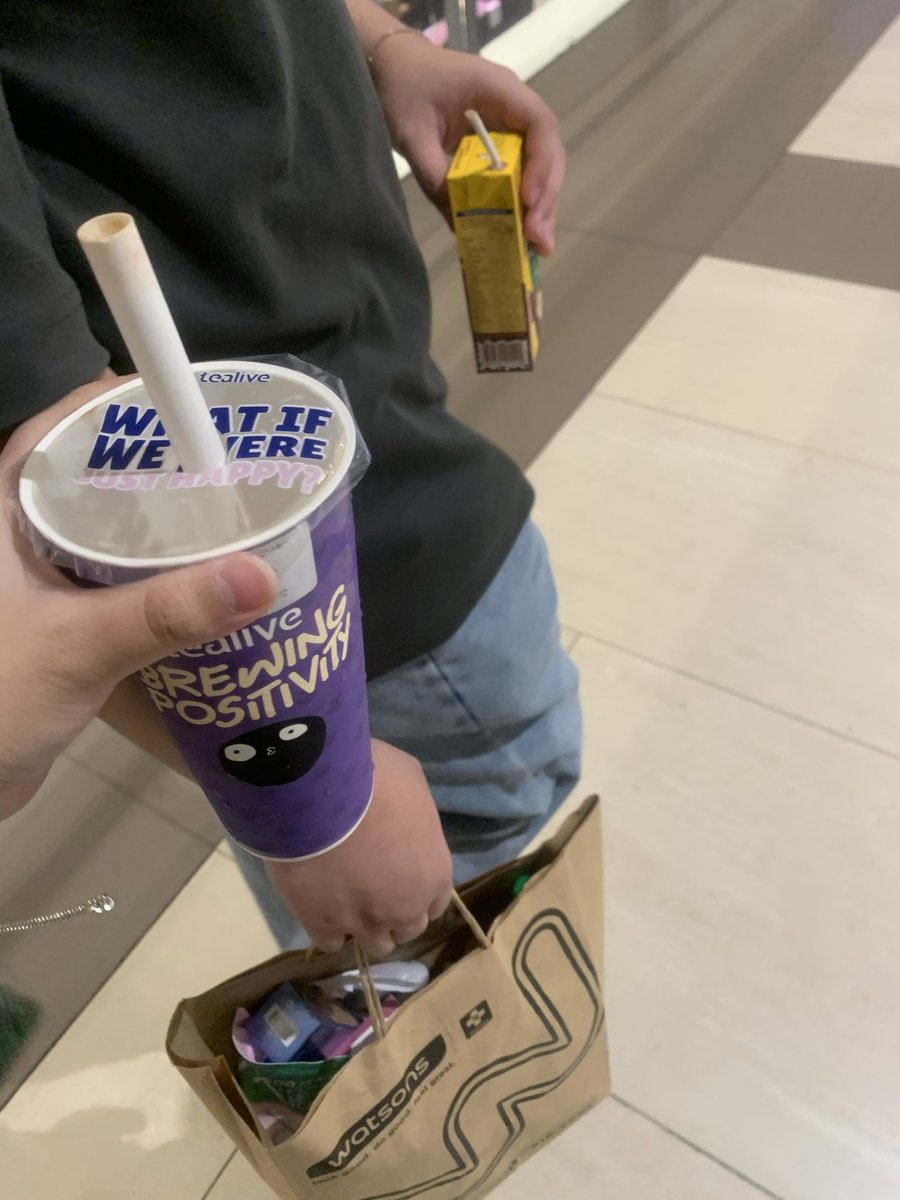 msv_cky's tweet photo. throwback to when I had a date with a sub and I had him pay for all my stuff at watsons, got boba tea, and a child's drink for him LOL https://t.co/w6WOu2tsVs