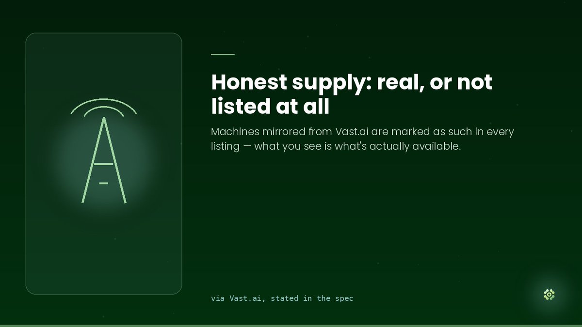 Rentnodeweb's tweet photo. A shelf full of listings that don't exist helps nobody. Machines brought in through the relay are labelled as such right in the spec, so what's on the shelf reflects what's actually rentable, not just what a listing claims. https://t.co/5DtaQcvm5C