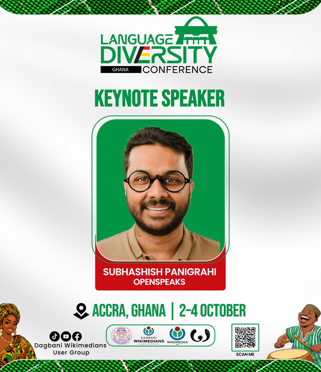 dagbanliwiki's tweet photo. Meet our keynote speakers
Language Diversity Conference 2026
2–4 October 2026 | Accra, Ghana
#LDC2026 #LDC2026Ghana #LanguageDiversitycon26 #LanguageDiversitycon #Wikipedia #DagbaniWikimedians https://t.co/umcP8oSEcO