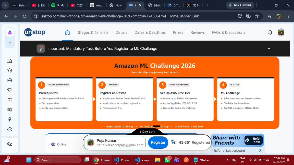 LoopandPixels's tweet photo. Idk anything about ML, but thinking of participating in Amazone ML Challenge
should I?
or I Shouldn't?

If anyone intrested to team up then dm's are open! https://t.co/NFmlNDAqVt
