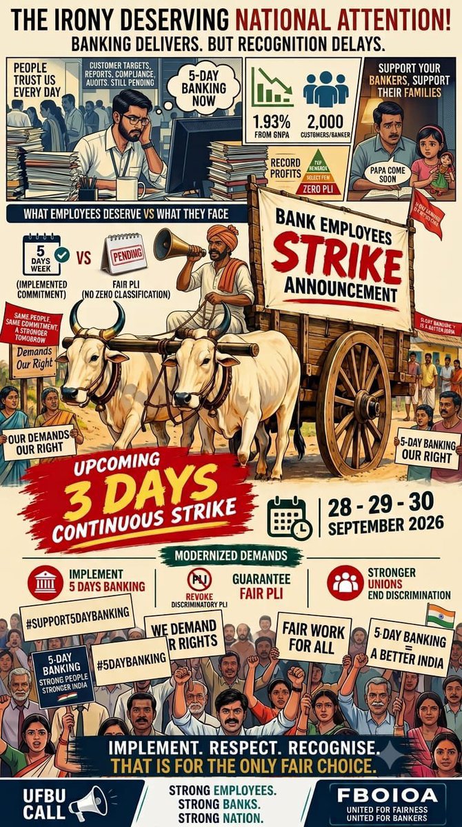 aruninset's tweet photo. @DFS_India @nsitharamanoffc @PMOIndia #5DaysBankingnow

5-day banking isn’t a luxury—it’s a global operational standard and an occupational necessity. Rested bankers mean a stronger, safer financial system. https://t.co/P4DiaJMNDH