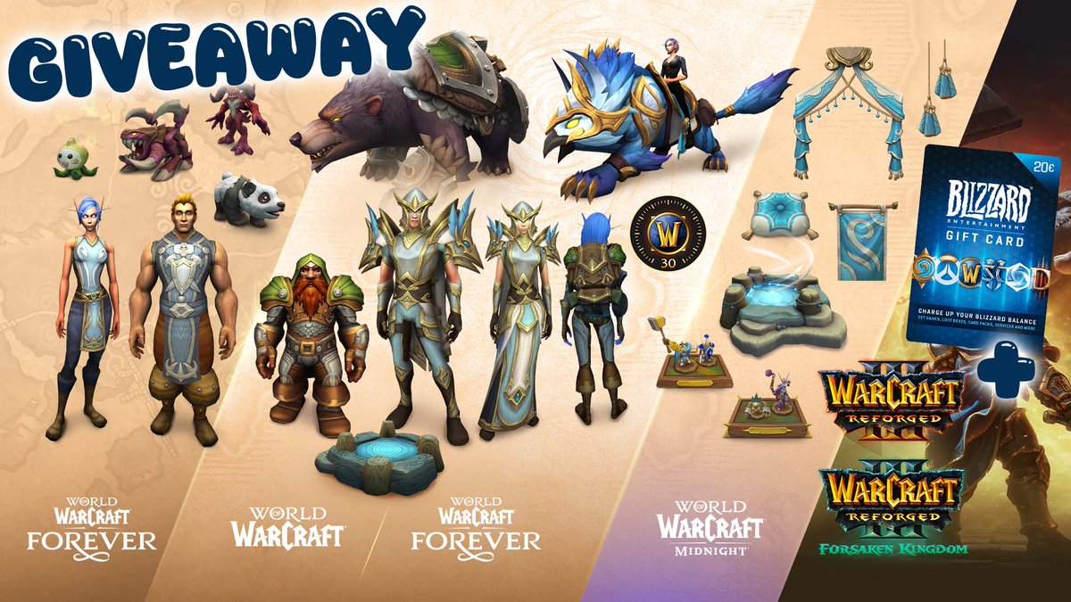 Icykaty_'s tweet photo. 🎁 BIG GIVEAWAY ✨ WOW Forever Collection ♾ + 20€ Battlenet Guthaben! 🔥

Es gibt die größte Version mit Warcraft 3 + Forsaken Kingdom und 20€ Guthaben zu gewinnen!

Zum Teilnehmen:
✨ Follow @Icykaty_ 
❤️ Like und teile den Beitrag
💬 Kommentiere was du spielen würdest!

Ziehung ist am 27.09.26 viel Glück an alle! 🍀❤️
