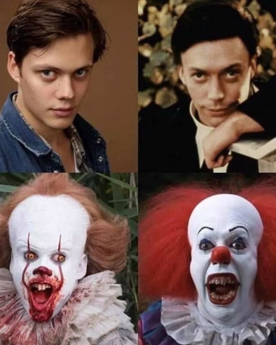 timeculture's tweet photo. Eu acho muito curioso que Tim Curry e Buster Keaton fizeram “It” em versões diferentes e ainda por cima têm uma semelhança física que fica muito evidente nas fotos antigas. Parece até que escolheram o mesmo rosto em épocas diferentes https://t.co/L9GZNve7As